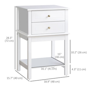 Modern Sofa Side Table, Accent End Table with Drawers and Storage Shelf – view 9