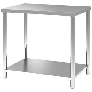 Stainless Steel Workbench, 35 x 24 x 34 Inch, Heavy Duty Work Prep Table with Shelf, Workbench for Kitchen, Garage