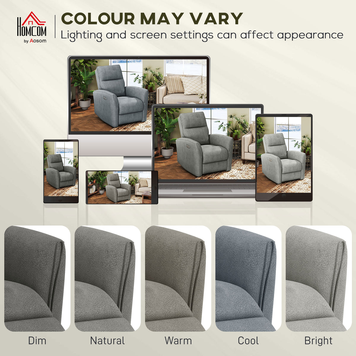 Power Recliner Chair, Dyed Fabric (Like Leathaire) Upholstered Recliner Chair with USB Ports, Footrest – view 20