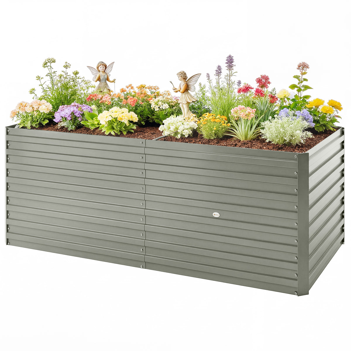5' x 3' x 2' Raised Garden Bed, Galvanized Planter Box for Growing Flowers, Herbs and Vegetables, Black – view 29