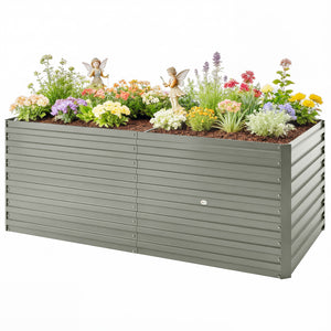 5' x 3' x 2' Raised Garden Bed, Galvanized Planter Box for Growing Flowers, Herbs and Vegetables, Black – view 29