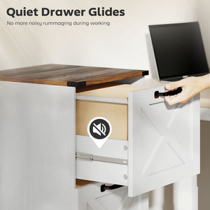 2 Drawer File Cabinet with Silent Slides, Vertical Farmhouse Filing Cabinet Fits Letter/A4 Size Home – view 41