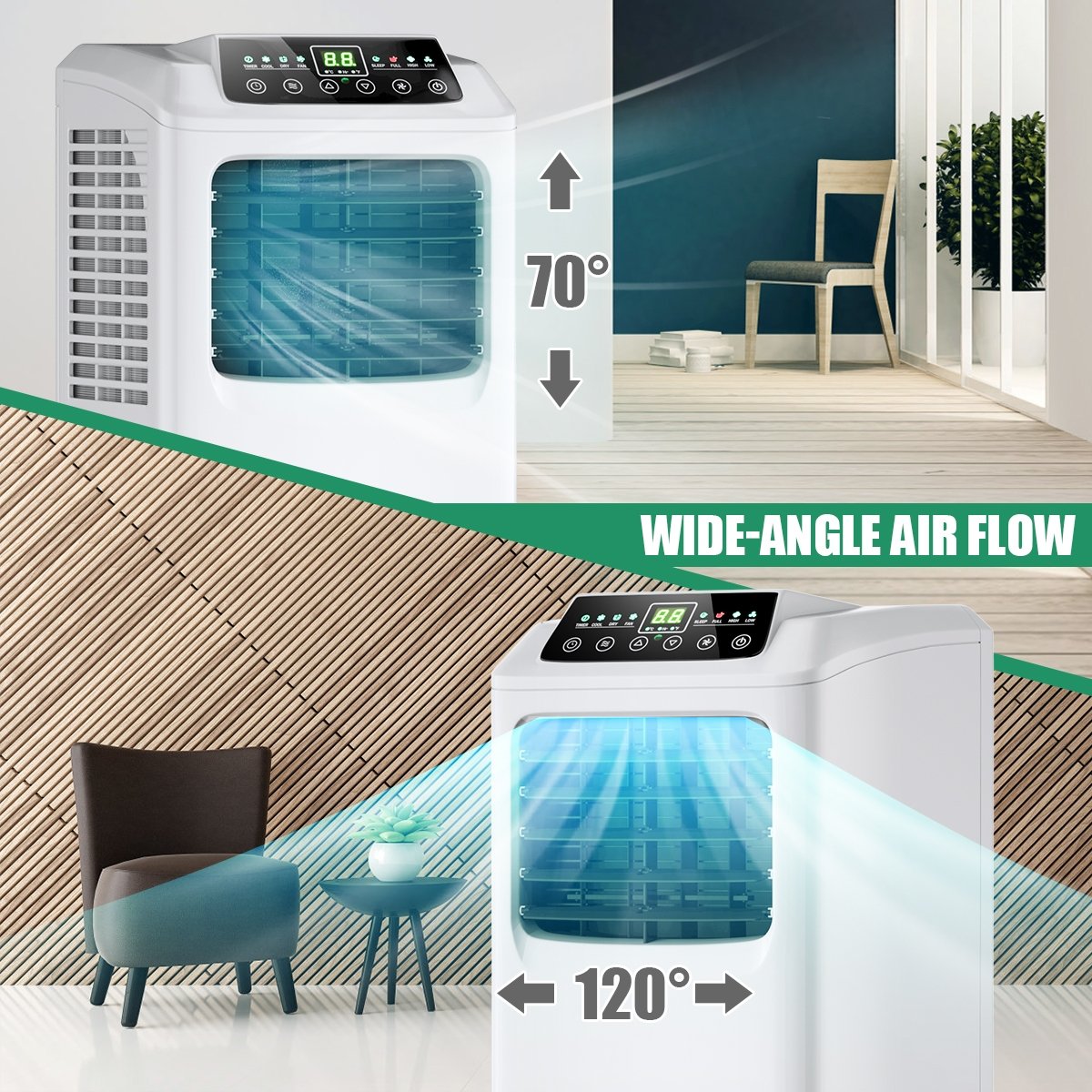9000 BTU Portable Air Conditioner with Built-in Dehumidifier and Remote Control view 4