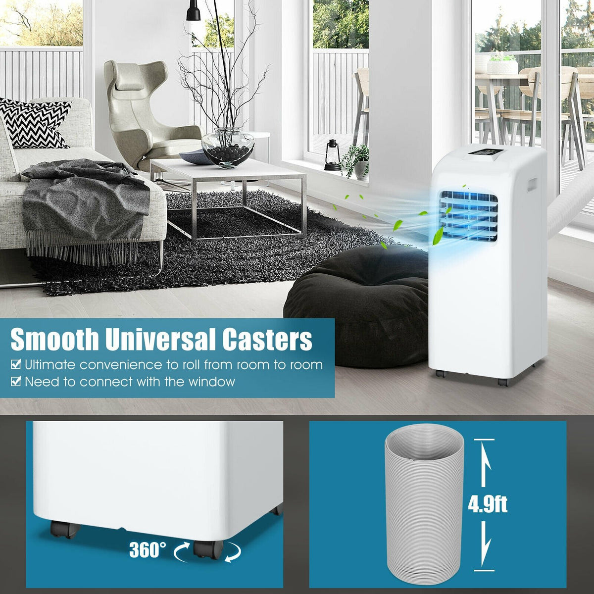 8000 BTU(Ashrae) Portable Air Conditioner with Dehumidifier Function view 9