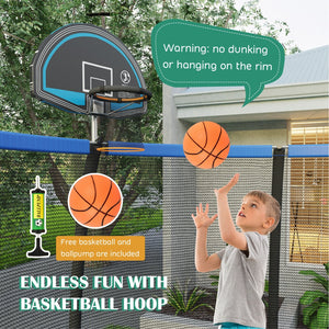 8/10 Feet Recreational Trampoline with Basketball Hoop-12 ft view 2