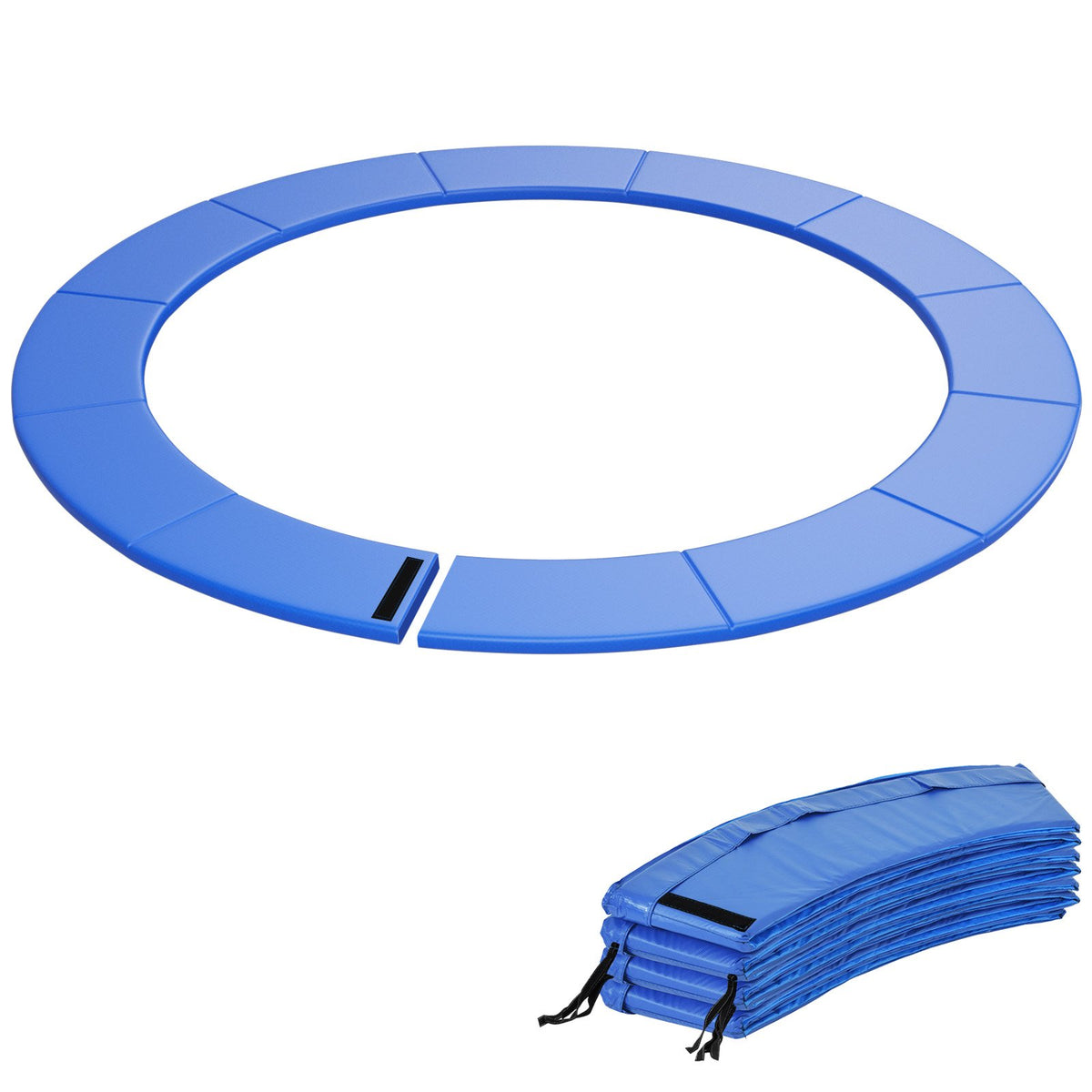 8-16 FT Trampoline Pad Replacement Safety Pad with Fixing Straps (Blue)-14ft