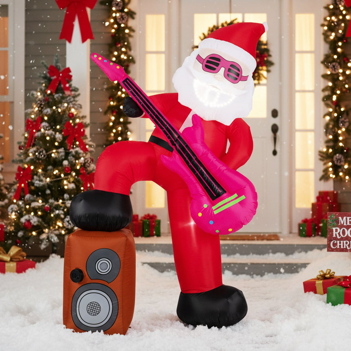 8.4 ft Inflatable Santa Claus with Sound-synced Light Effect and LED Lights view 2