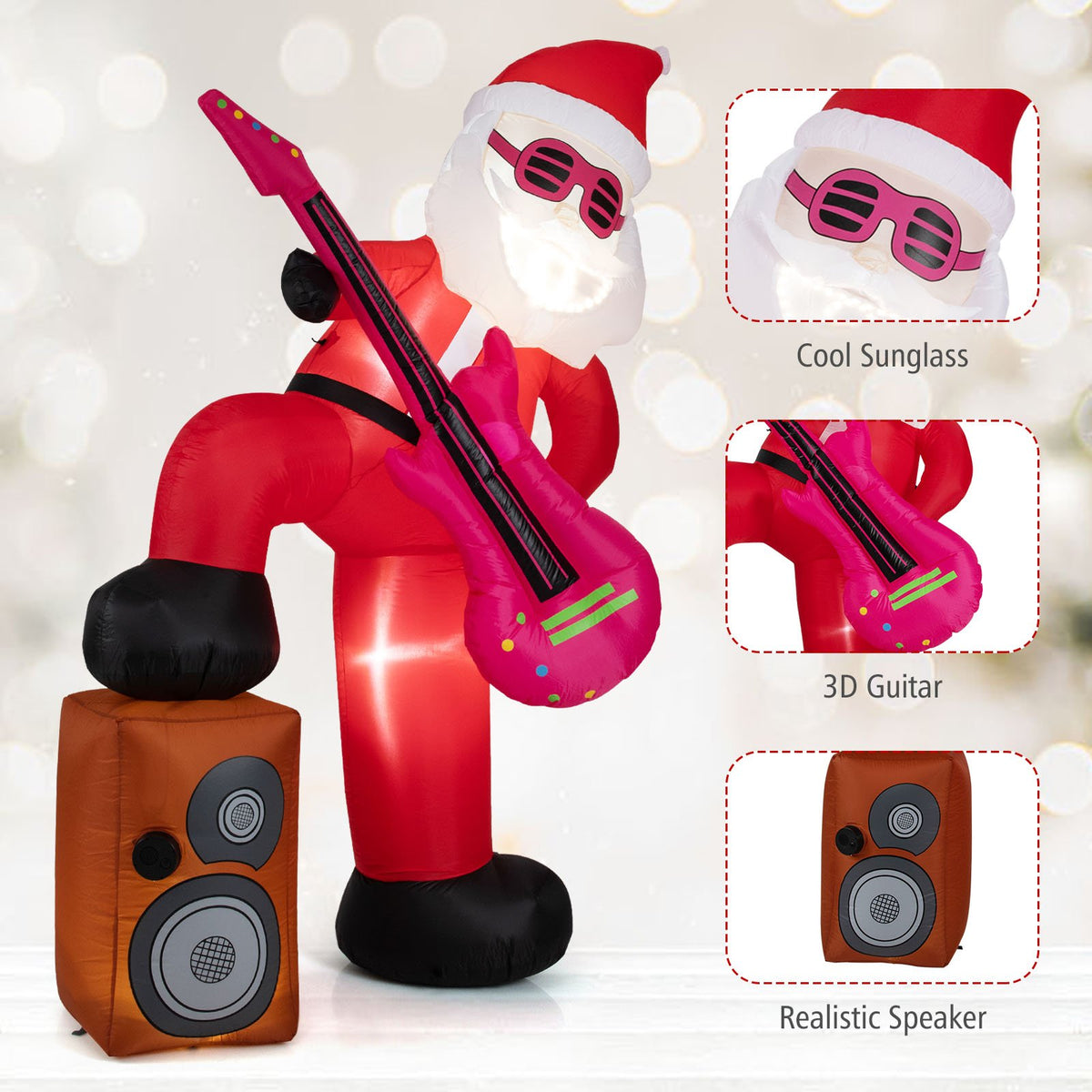 8.4 ft Inflatable Santa Claus with Sound-synced Light Effect and LED Lights view 9