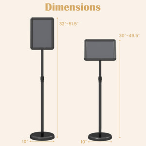 8.5 x 11Inch Sign Holder Stand with Snap-Open Frame and 360° Rotation-Black view 4