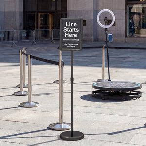 8.5 x 11Inch Sign Holder Stand with Snap-Open Frame and 360° Rotation-Black view 5