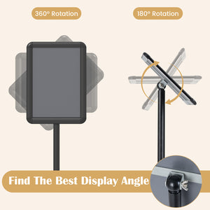 8.5 x 11Inch Sign Holder Stand with Snap-Open Frame and 360° Rotation-Black view 7