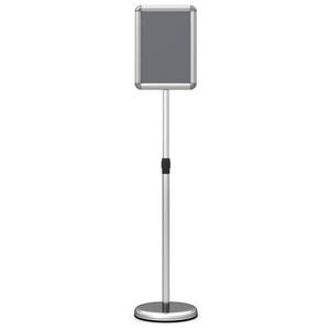 8.5 x 11Inch Sign Holder Stand with Snap-Open Frame and 360° Rotation-Silver