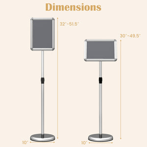 8.5 x 11Inch Sign Holder Stand with Snap-Open Frame and 360° Rotation-Silver view 4