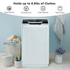 8.8 lbs Portable Full-Automatic Laundry Washing Machine with Drain Pump view 6