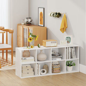 8-Cube Bookcase Bookshelf with 2 Anti-Tipping Kits Storage Organizer-White view 3