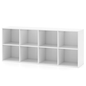 8-Cube Bookcase Bookshelf with 2 Anti-Tipping Kits Storage Organizer-White view 4
