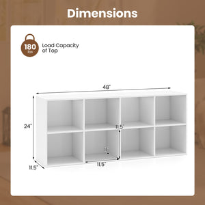8-Cube Bookcase Bookshelf with 2 Anti-Tipping Kits Storage Organizer-White view 5