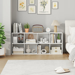 8-Cube Bookcase Bookshelf with 2 Anti-Tipping Kits Storage Organizer-White view 7