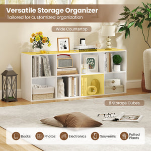 8-Cube Bookcase Bookshelf with 2 Anti-Tipping Kits Storage Organizer-White view 8