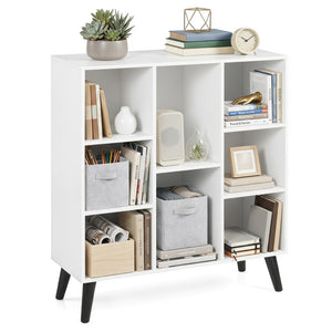 8-Cube Bookcase with Raised Support Legs for Living Room-White view 4