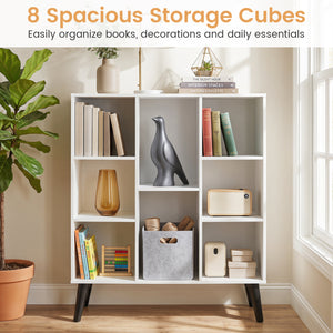 8-Cube Bookcase with Raised Support Legs for Living Room-White view 6