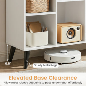8-Cube Bookcase with Raised Support Legs for Living Room-White view 7