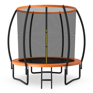 8 Feet ASTM Approved Recreational Trampoline with Ladder-Orange