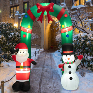 8 Feet Christmas Inflatable Archway with Santa Claus and Snowman view 8