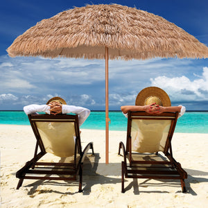 8 Feet Patio Thatched Tiki Umbrella Hawaiian Hula Beach Umbrella view 2