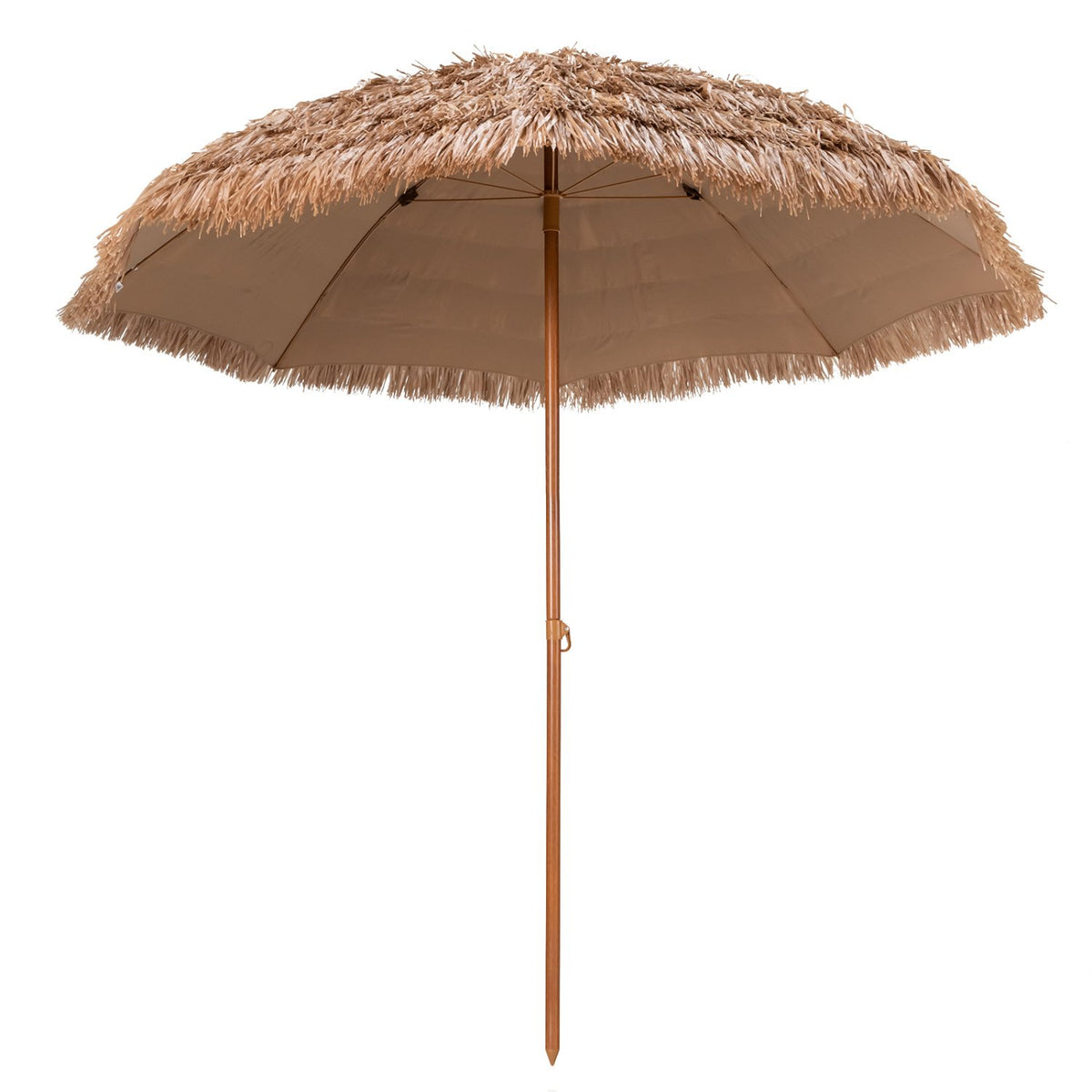 8 Feet Patio Thatched Tiki Umbrella Hawaiian Hula Beach Umbrella view 4
