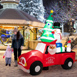 8 Feet Wide Inflatable Santa Claus Driving a Car with LED and Air Blower view 8