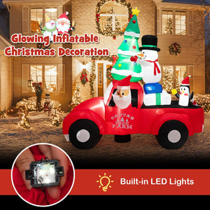 8 Feet Wide Inflatable Santa Claus Driving a Car with LED and Air Blower view 9