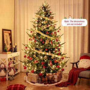 8 FT Pre-Lit Artificial Hinged Xmas Tree with 1480 PVC and PE Branch Tips-XL view 3