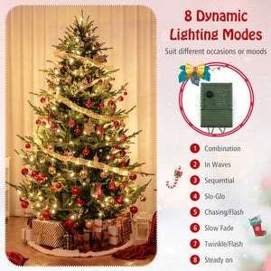 8 FT Pre-Lit Artificial Hinged Xmas Tree with 1480 PVC and PE Branch Tips-XL view 8