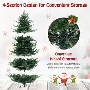 8 FT Pre-Lit Artificial Hinged Xmas Tree with 1480 PVC and PE Branch Tips-XL view 9