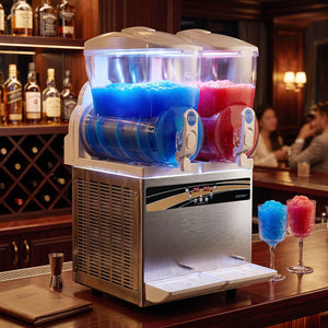 8 Gal Commercial Slushie Machine with LED Lights-Silver view 2