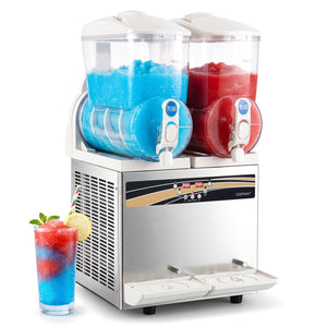 8 Gal Commercial Slushie Machine with LED Lights-Silver view 3
