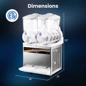 8 Gal Commercial Slushie Machine with LED Lights-Silver view 4