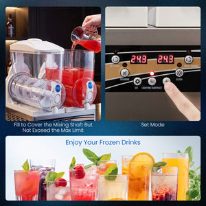 8 Gal Commercial Slushie Machine with LED Lights-Silver view 8
