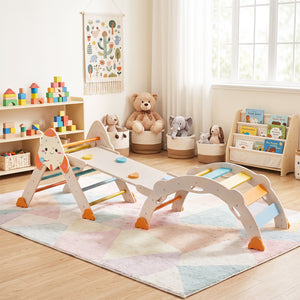 8-in-1 Foldable Climbing Toys for Toddlers Rocket-Themed-Macaron view 3