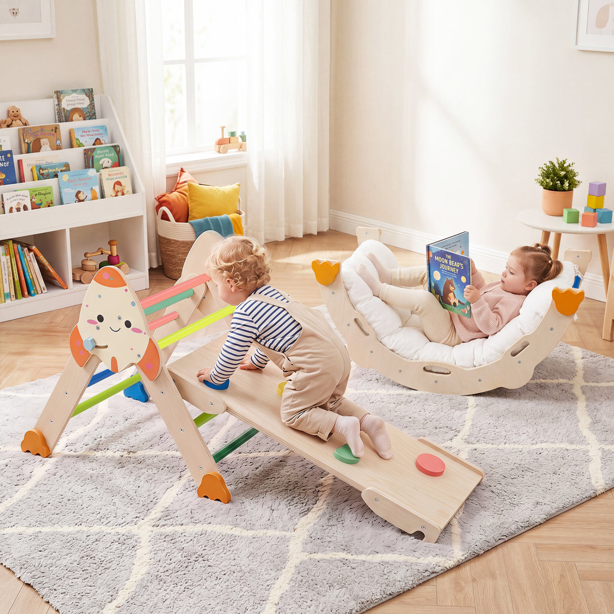 8-in-1 Foldable Climbing Toys for Toddlers Rocket-Themed-Multicolor view 2
