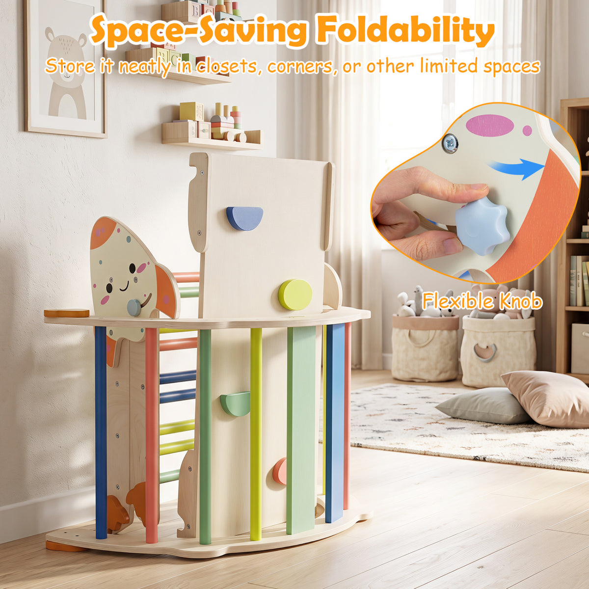 8-in-1 Foldable Climbing Toys for Toddlers Rocket-Themed-Multicolor view 8
