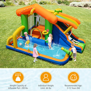 8-in-1 Jumping Castle with Slide and 520W Blower view 2
