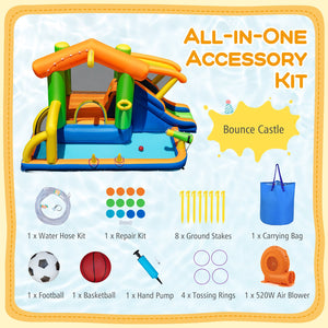 8-in-1 Jumping Castle with Slide and 520W Blower view 8