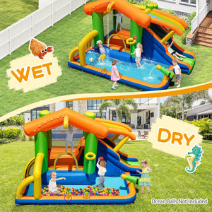 8-in-1 Jumping Castle with Slide and 520W Blower view 9
