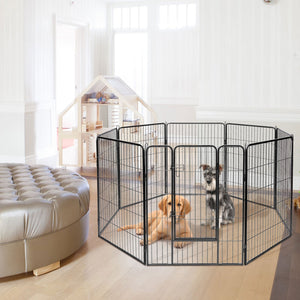 8 Metal Panel Heavy Duty Pet Playpen Dog Fence with Door-48 inches view 2