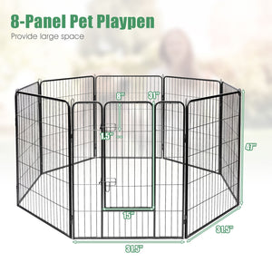 8 Metal Panel Heavy Duty Pet Playpen Dog Fence with Door-48 inches view 4