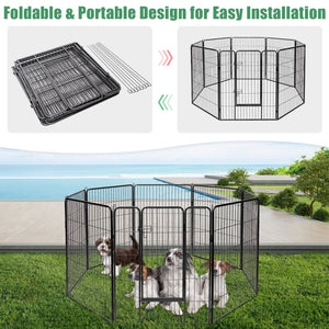 8 Metal Panel Heavy Duty Pet Playpen Dog Fence with Door-48 inches view 6