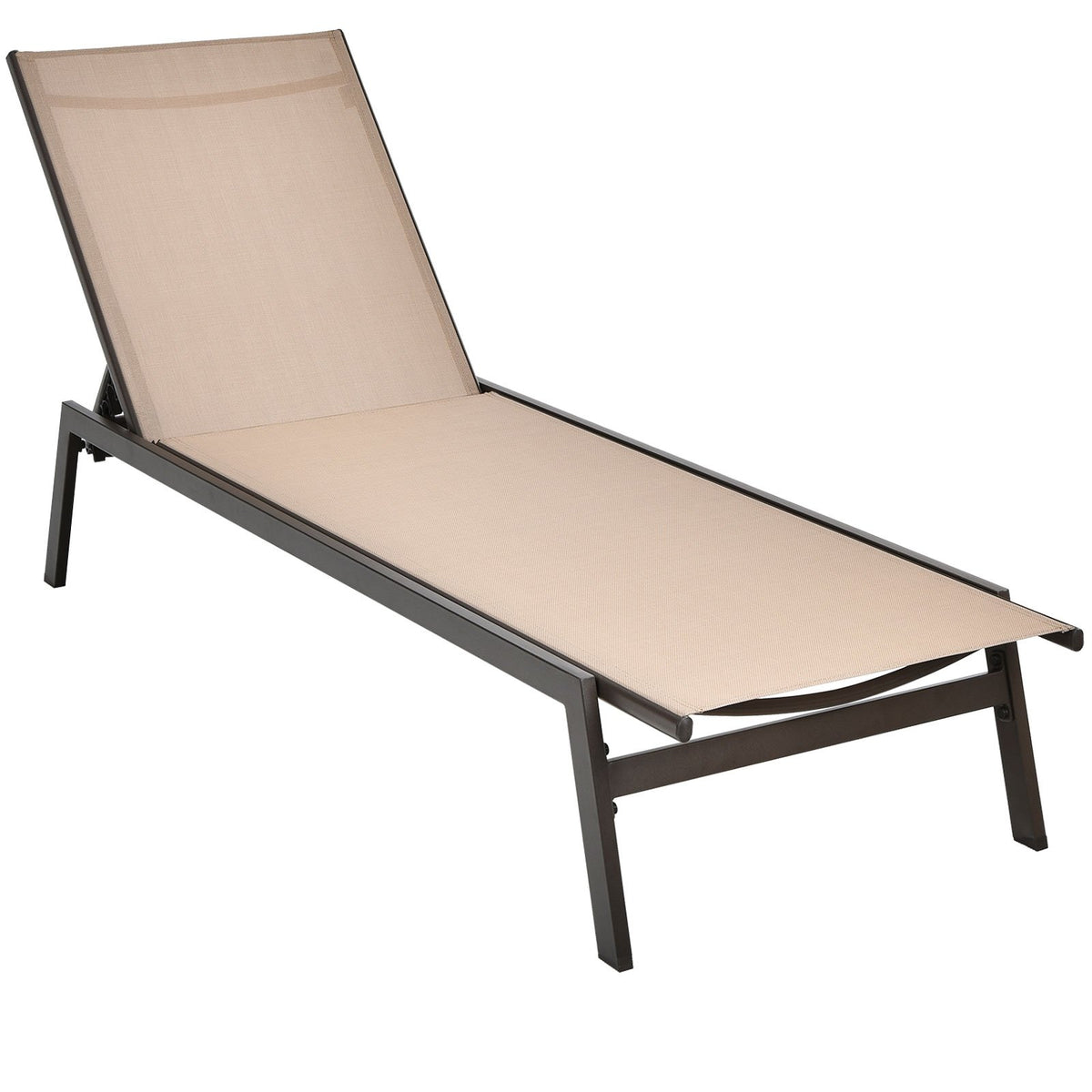 8-Piece Outdoor Furniture Set-Solar Umbrella, Bistro Set, Conversation Set, Chaise Lounger, Folding Bed, Side Table, Swing Chair & Dining Set view 7