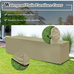 8 Pieces Patio Rattan Furniture Set with Storage Waterproof Cover and Cushion-Off White view 8